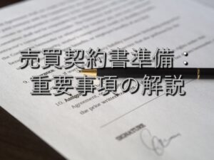 目的別情報⑮　売買契約書準備：重要事項の解説